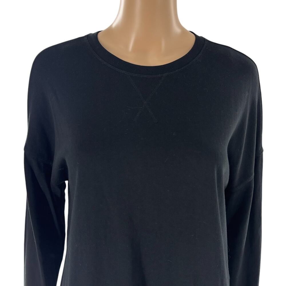 Sweaty Betty Black Cotton After Class Longline Pullover Sweatshirt - Picture 5 of 12
